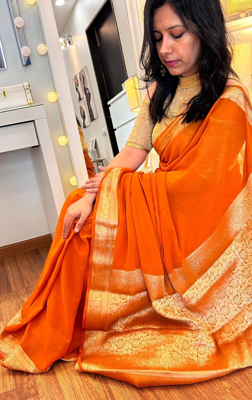 Luminous Drape | Mustard Sheen