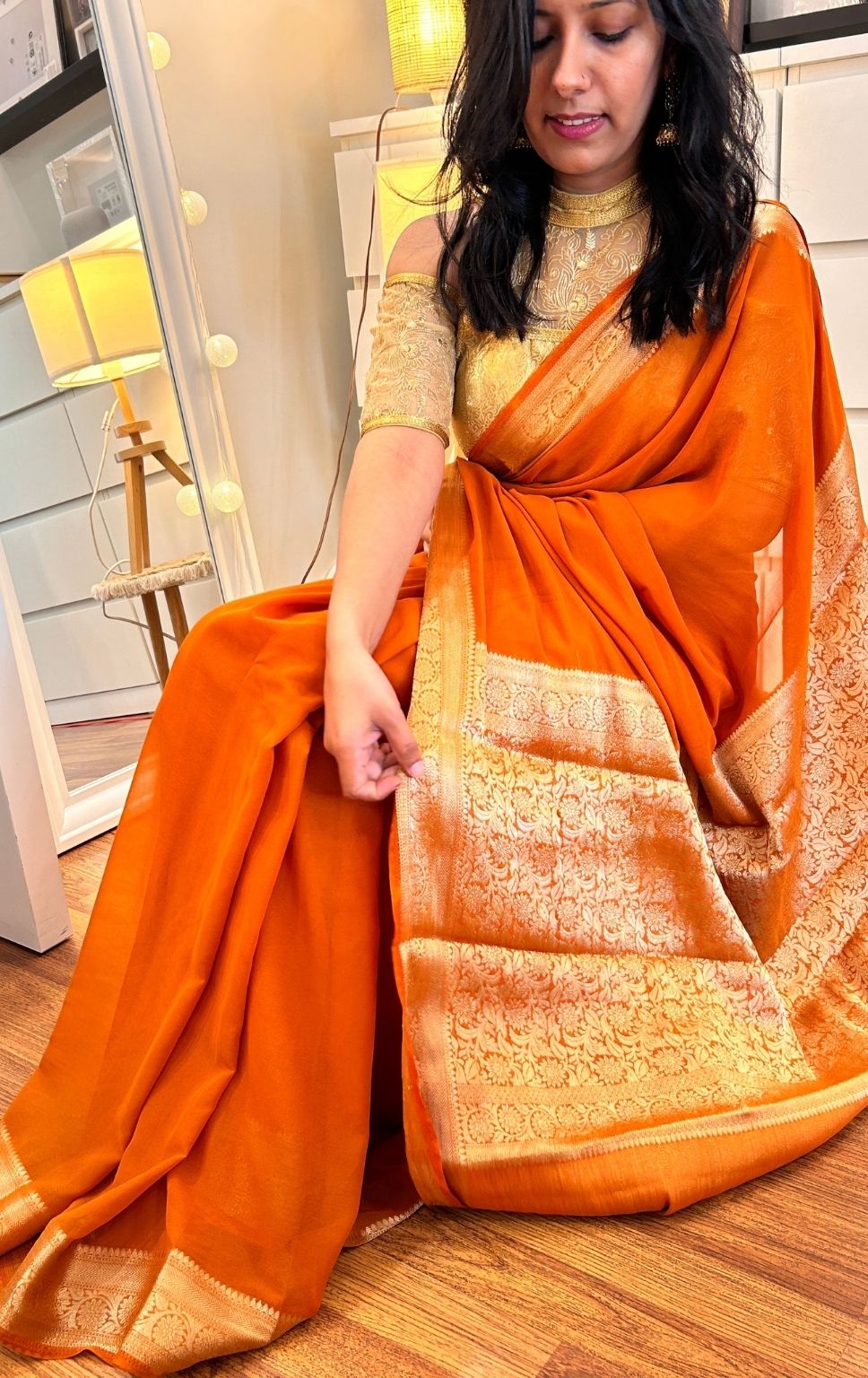 Luminous Drape | Mustard Sheen